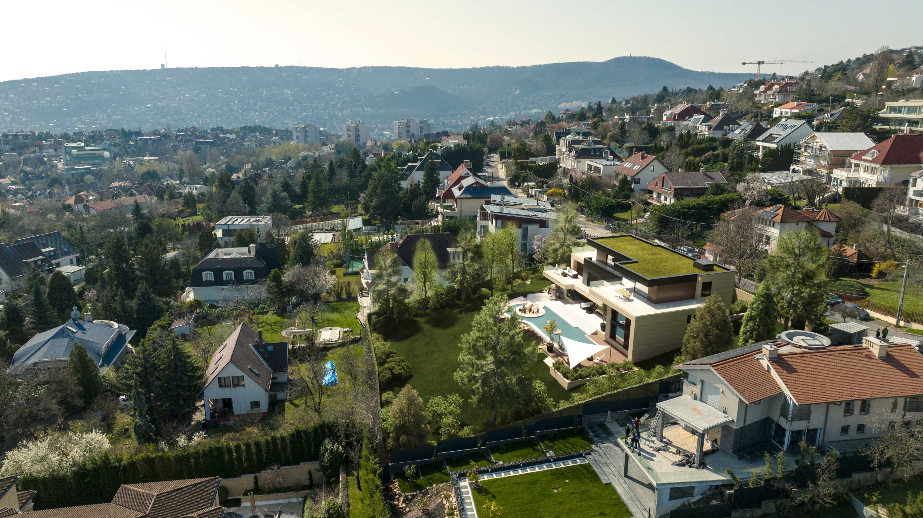 Drón fotóba illesztett látványkép